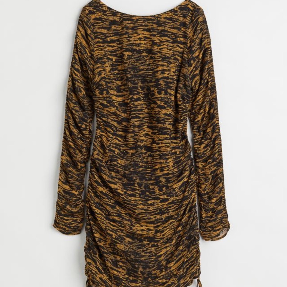 MINI PRINT RUCHED DRESS